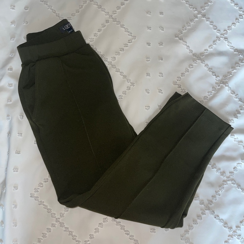 LOFT Olive Green Work Pants Size XS Petite